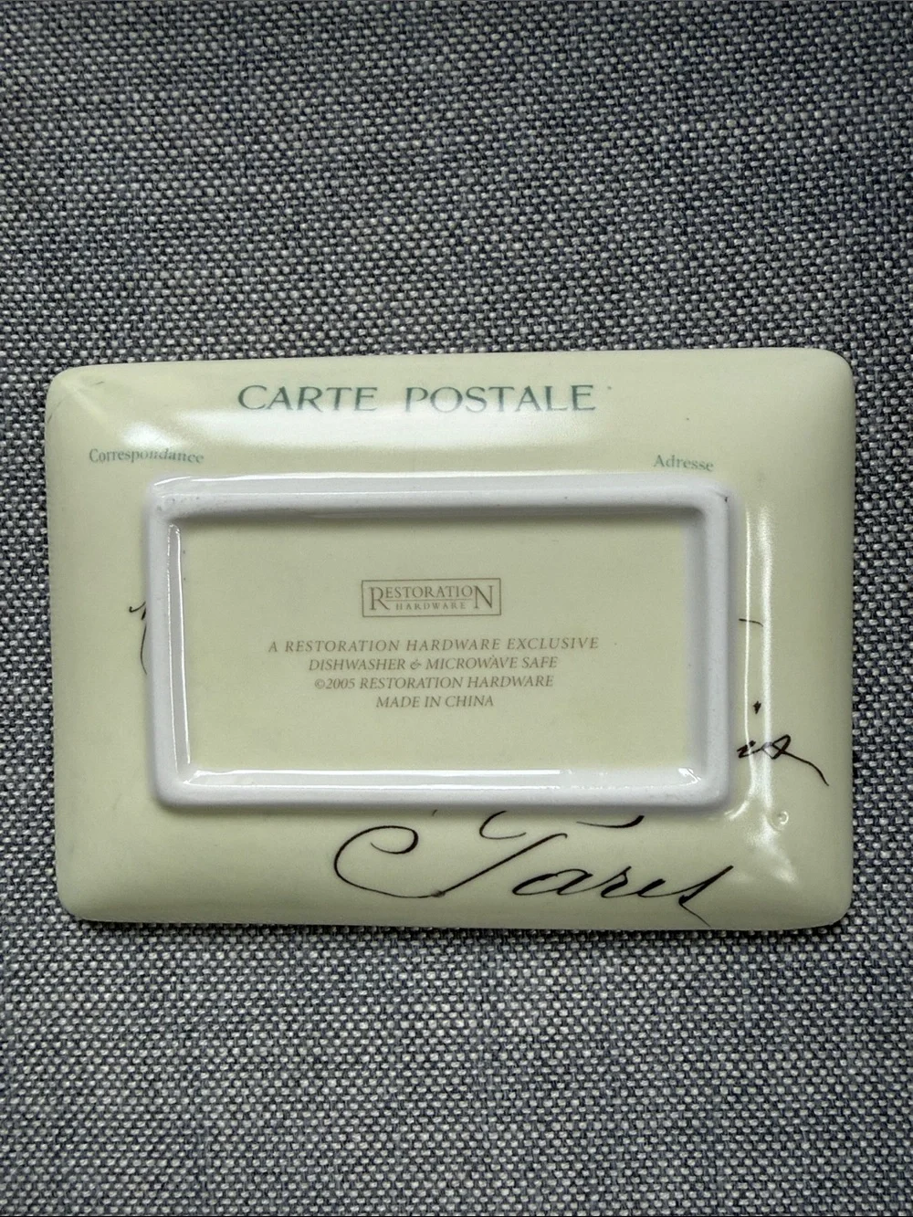 Restoration Hardware Post Card Plates - Set of 4 - each 4.5” x 6.25”